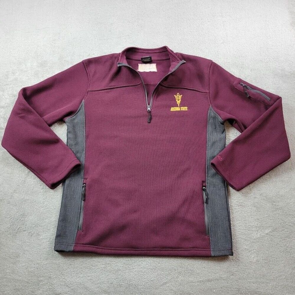 Colosseum Maroon and Gray Zip Up Sweater